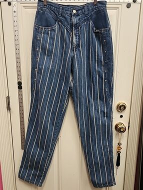 Rockies Blue Pinstriped Straight-Leg Jeans